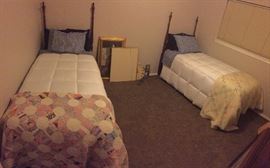 $100/Pair of Twin headboards and footboards (not shown). Duncan Phyfe era/style poster beds. 