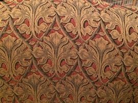 Close detail of chairs.  Wine and bronze and gold