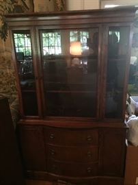 $300 -  Late 1940's vintage Duncan Phyfe China Cabinet/Buffet/Hutch $275 -  Matching 1940's Duncan Phyfe drop leaf dining table with 3 leaves (42" wide, folds down to 2' yet extends to a little over 8') with full table covers - including Matching 4 dining chairs
