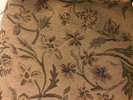 Detail of Antique table, buffet and chair fabric$300 - &nbsp;Late 1940's vintage Duncan Phyfe China Cabinet/Buffet/Hutch
$275 - &nbsp;Matching 1940's Duncan Phyfe drop leaf dining table with 3 leaves (42" wide, folds down to 2' yet extends to a little over 8') with full table covers - including Matching 4 dining chairs