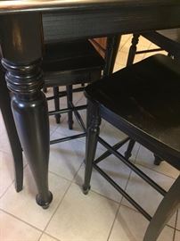 Detail of pottery barn table and chairs finish