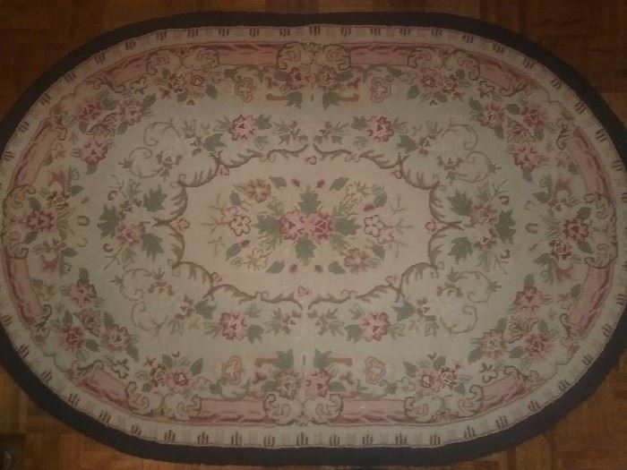 Antique Japanese  wool hand hooked rug