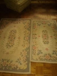 Antique Japanese wool hand hooked rugs