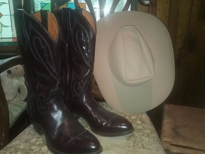 The" Eldorado Handmade Boot"..leather cowboy boots...Bandera Hats, Fort Worth, Texas  cowboy hat "Dakota"