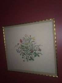 Framed needlepoint..one of a pair