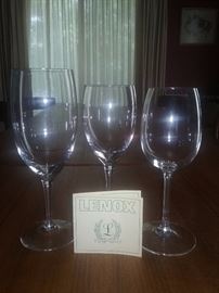 Lenox crystal..several dozen...water..red wine..white wine.  BUBBLE WRAP..TAPE..BOXES ...AVAILABLE FOR CRYSTAL...CHINA..CHRISTMAS TREE DECORATIONS.