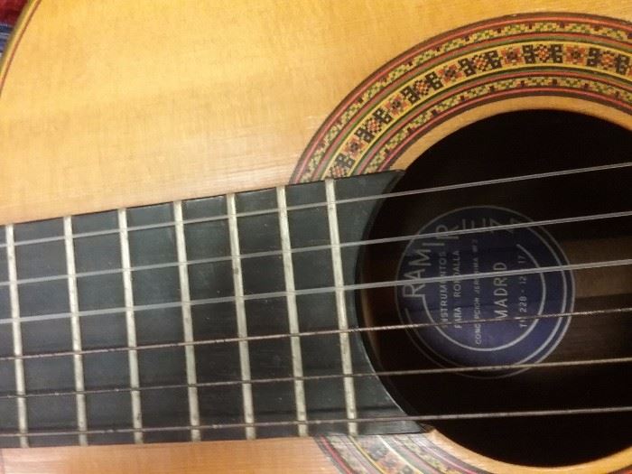 Intricate inlay on guitar..see label in the interior...Jose Ramirez classical guitar...Brazilian rosewood..1974...