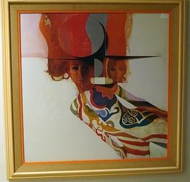 Wild 1960's psychedelic framed picture