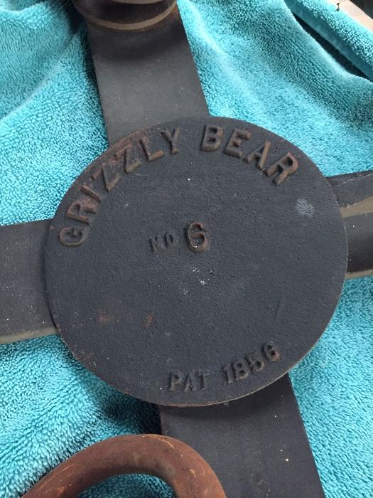 Grizzy Bear  Trap no 6 patent date 1856