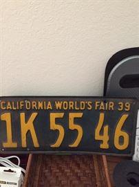 39 Worlds Fair License Plate 