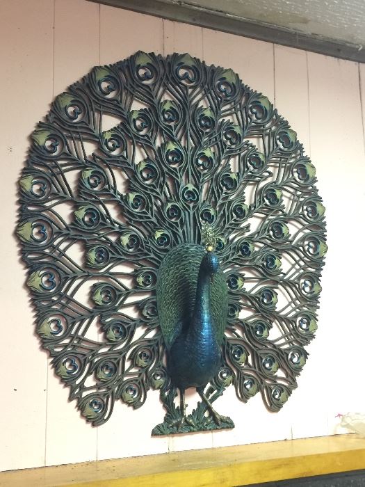 Vintage mid-century large peacock