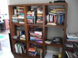 BOOK SHELF & LOTS OF BOOKS