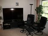60" HI DEF TV (1 YR OLD) 2 STRESSLESS TYPECHAIRS