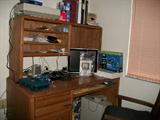 COMPUTER DESK, COMPUTER & LOTS OF ELECTRONICS