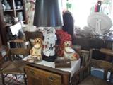 STAFFORDSHIRE DOGS & LAMP