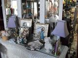 VINTAGE LAMPS, PRINTS & HANKIES