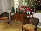 THOMASVILLE SERVER & PR. CANED BACK CHAIRS