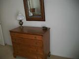 ANTIQUE MIRROR & CHEST
