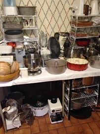 Huge supply of baking pans and small appliances