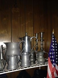 Collection of vintage pewter