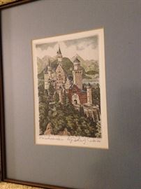 Neuschwanstein Castle, a nineteenth-century Romanesque Revival palace above the village of Hohenschwangau near Füssen in southwest Bavaria, Germany 