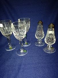 Waterford stemware and salt/pepper set