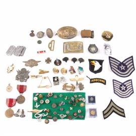 Collection of United States Military Pins, Medals and Memorabilia