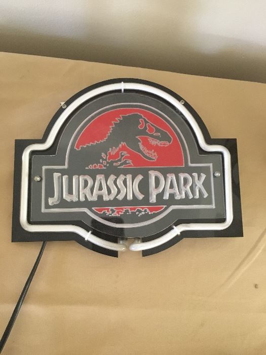 Jurassic park neon sign