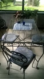 Vintage Patio Set Iron 4 chairs