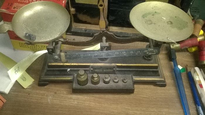 Antique scale brass