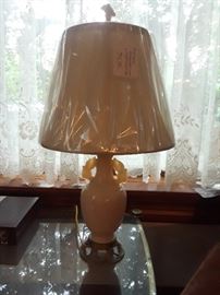 Alabaster Lamp with night light in base