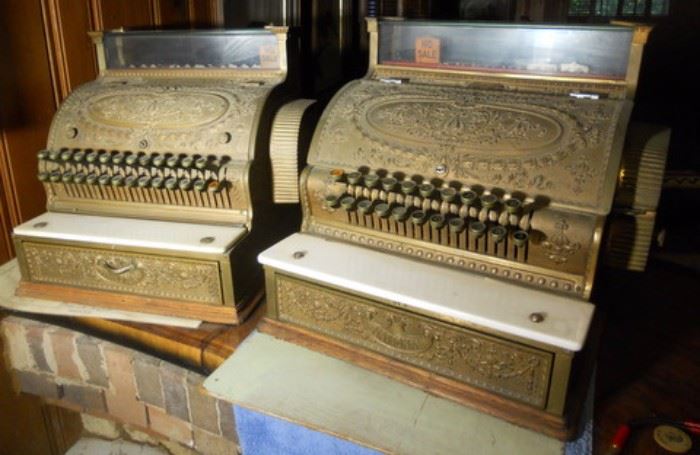 Brass National Cash Registers; Serial numbers from 1909