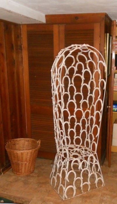 Large Horseshoe Chair. Cool Folk Art piece very well designed and sculptured.