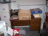FILE CABINET, ANOTHER DESK & MISC.