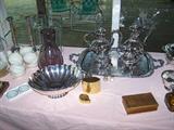 REED & BARTON TEA SET & MISC.