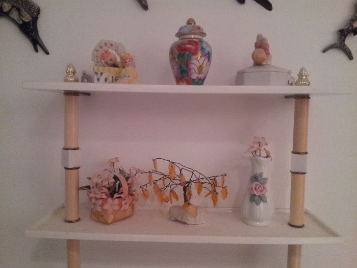 Beautiful Figurines and shelf with removeable lids Buy 1 Buy all