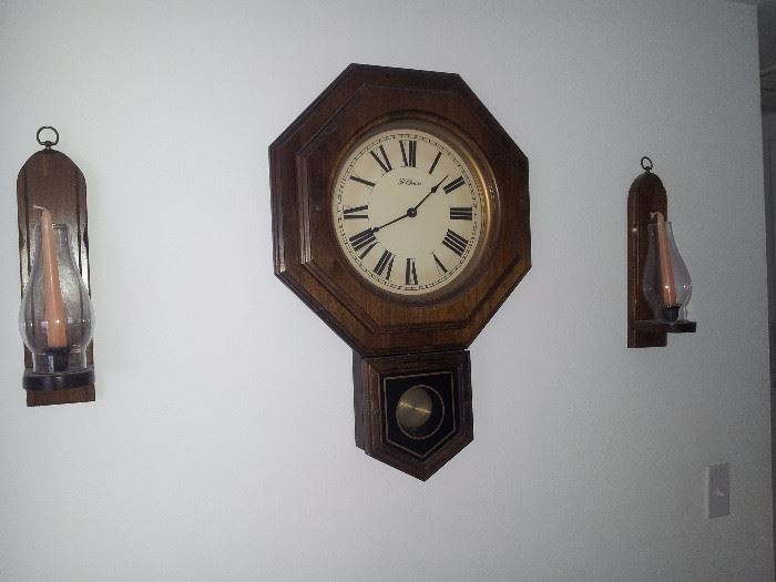 Ti Chron Grandfather Clock with Candles and Candle Holders