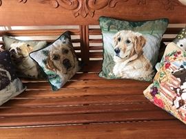 Needlepoint DOG pillows