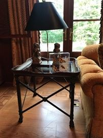 Iron base table / foo dog lamp