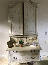 Top quality hand painted throughout "Palazzo Secretary" desk by Patina Inc