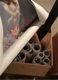 Boxes of various wall papers