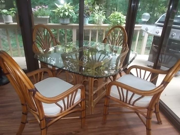 6Bamboo dining table and chairs