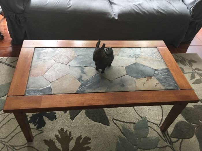 Coffee table with tile insert