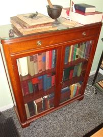 Vintage Cabinet & Old Medical Books