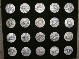 DUCKS UNLIMITED Signed Larry Toschik Pure SILVER Coins~Framed~(1 LOT)