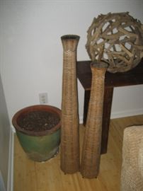 Wicker candle holders - TALL ! 