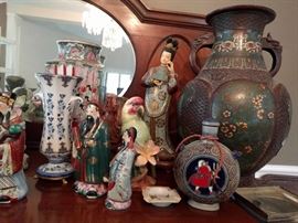 More pics to follow, but there are some very nice Asian cloissoné and champleve vases and figurines.