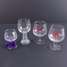 Clear Wine Glasses With School Stamps