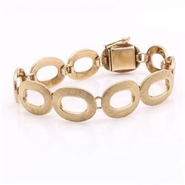 14K Yellow Gold Oval Link Bracelet