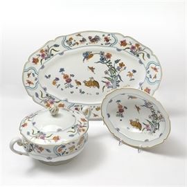 Haviland Limoges Three Piece "Golden Quail" Servingware
